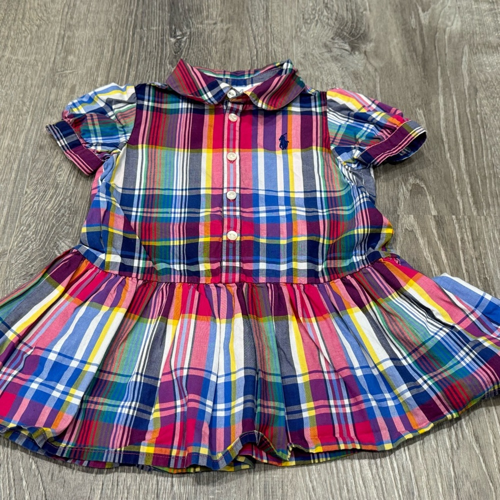 Ralph Lauren Plaid Dress 12 Month Baby Girl B7